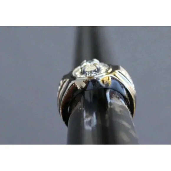 Vintage Art Nouveau Gaudy Victorian Cocktail Gemstone Ring Sz 6.5 - Picture 5 of 5